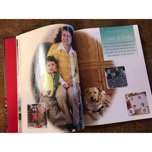 Knitting with Bits and Pieces Hardcover Pattern Book- Scrapghan Left over Yarn - Picture 3 of 6